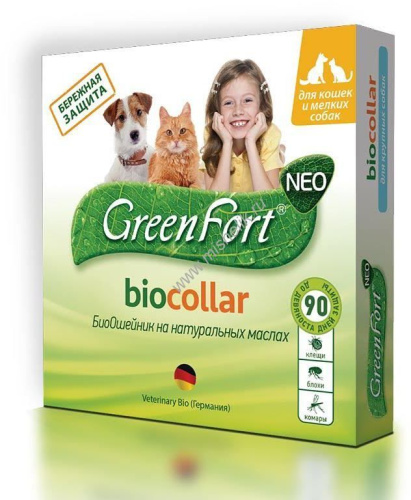 GREEN FORT NEO 40 см биоошейник от блох и клещей для кошек и мелких собак 1x30