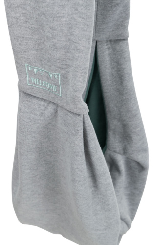 Переноска Junior мягкая, 22 х 20 х 60 см, светло-серый/мятный