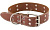 HOMEPET 45 мм 59-71 см ошейник для собак кожаный с украшениями простроченный коричневый