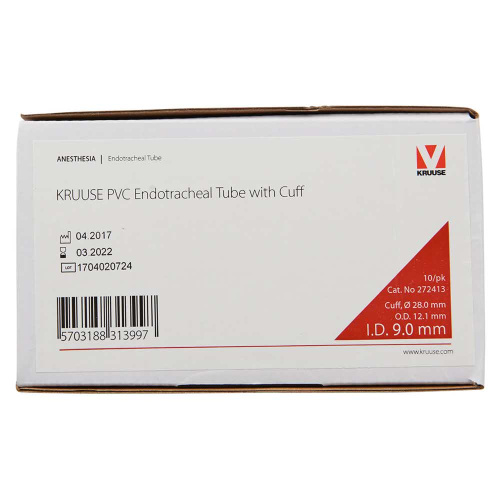 Эндотрахеальная трубка Kruuse, с манжетой, для кошек, ПВХ, 9мм