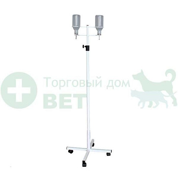Штатив для капельниц ТД ВЕТ VSP-01, с колесами, стальной, белый, 1300-2300мм
