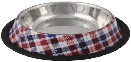ANKUR 0,25 л миска в клетку резиновое основание металл 