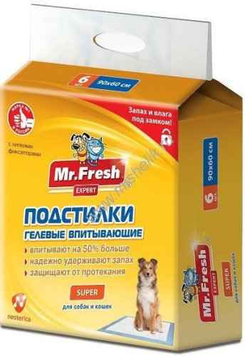 Mr.Fresh Super Expert 6 шт 90х60 см подстилки для ежедневного применения