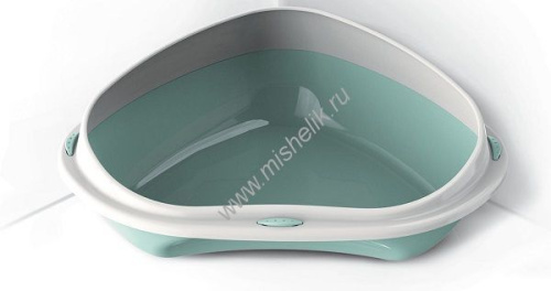 GEORPLAST SHUTTLE CORNER 49 см туалет для кошек угловой с бортом салатовый 