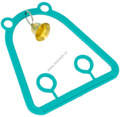 HOMEPET 9,5 см х 9,5 см качели для птиц с колокольчиком бирюзовые 