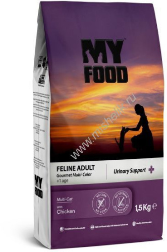 Myfood Feline Adult Gourmet Multi-Color Multi-Cat with Chicken 1,5 кг сухой корм для кошек с курицей 