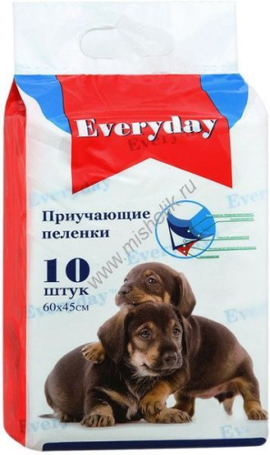 EVERYDAY 10 шт 60х45см пеленки для животных впитывающие гелевые 