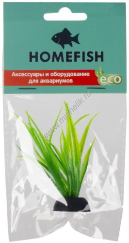 HOMEFISH 6 см Лилеопсис зеленый растение для аквариума пластиковое с грузом