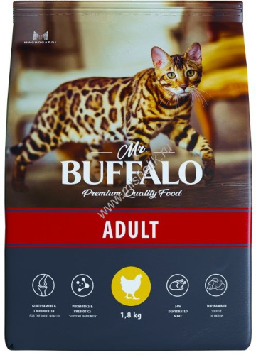 MR.BUFFALO ADULT 1,8 кг сухой корм для кошек курица 