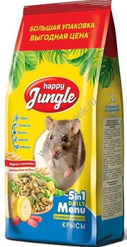 HAPPY JUNGLE 900 г корм для декоративных крыс 