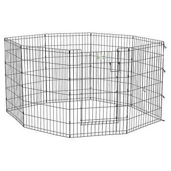 Вольер MidWest Life Stages для собак, 8 панелей 61х91h см, с дверью-MAXLock черный