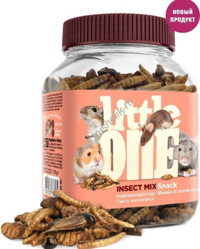 LITTLE ONE 75 г лакомство для всеядных грызунов смесь насекомых 