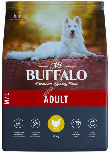 MR.BUFFALO ADULT M/L 2 кг сухой корм для собак средних и крупных пород курица 