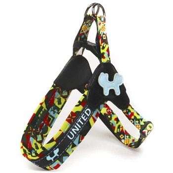 Шлейка United Pets для собак Complete me L 51 x 44-58 см, разноцветный рисунок