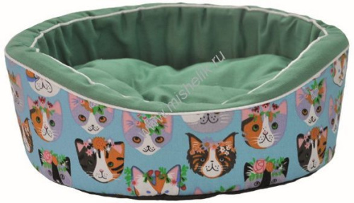 HOMEPET Канвас 43 см х 38 см х 15 см лежак малый коты для домашних животных