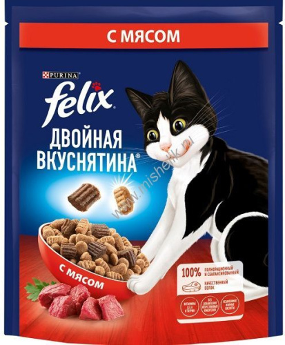 Felix Двойная вкуснятина 200 г сухой корм для взрослых кошек Мясо 