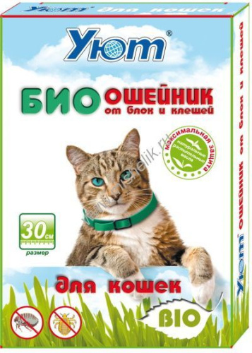 УЮТ БИО ошейник 30 см для кошек от блох репеллентный 1х20