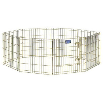 Вольер MidWest для собак 8 панелей 61х61h см, с дверью позолоченный цинк