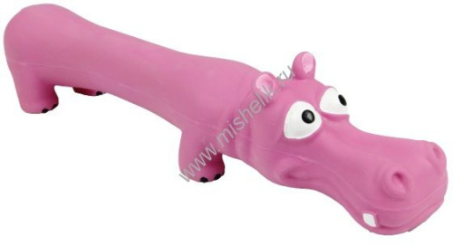 HOMEPET 29 см игрушка для собак долговязый бегемот с пищалкой латекс