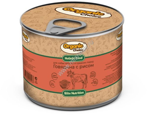 Organic Сhoice 240 г консервы для собак мелких и средних пород говядина с рисом  