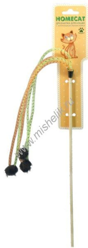 HOMECAT дразнилка для кошек Помпоны из норки на пружинах