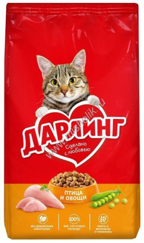 Дарлинг 760 г сухой корм для взрослых кошек с птицей и овощами 