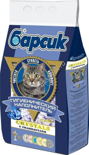 БАРСИК CRYSTALS 4,54 л силикагелевый наполнитель для кошачьих туалетов 