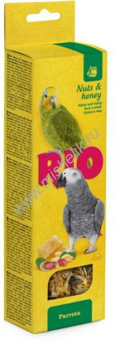 RIO 180 г палочки для крупных попугаев с медом и орехами 1х8