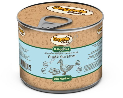 Organic Сhoice 240 г консервы для собак мелких и средних пород утка с бататом  