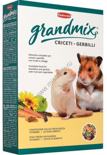 PADOVAN GRANDMIX Criceti 1 кг корм для хомяков и мышей комплексный основной 