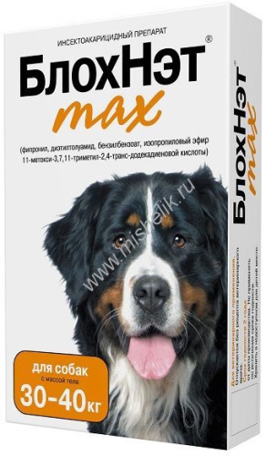 АСТРАФАРМ БЛОХНЭТ MAX от 30 до 40 кг капли на холку для собак 1 пипет уп