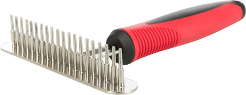 Расческа-грабли с частым зубом, пластик/металл, 8 x 16 см